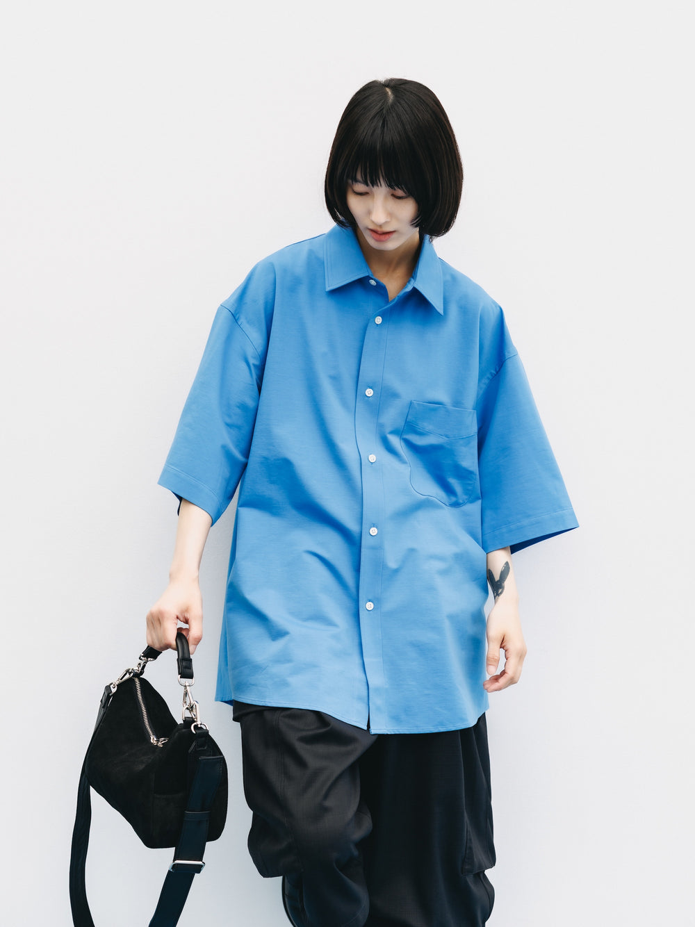 CLESSTE / 46G Knit Everyday S/S Shirt (Sax Blue)