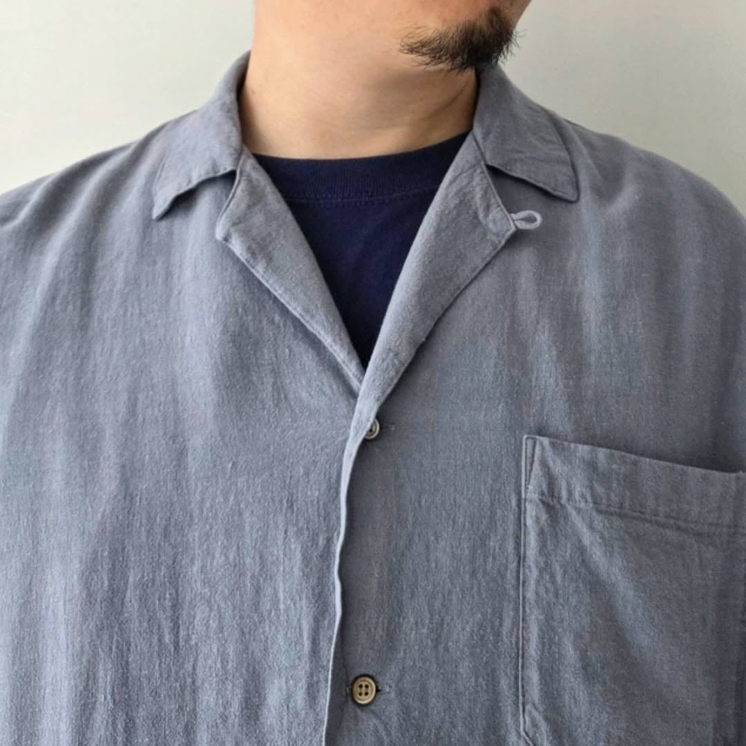 THE JEAN PIERRE / Safari Linen Shirt (Greige Dax)