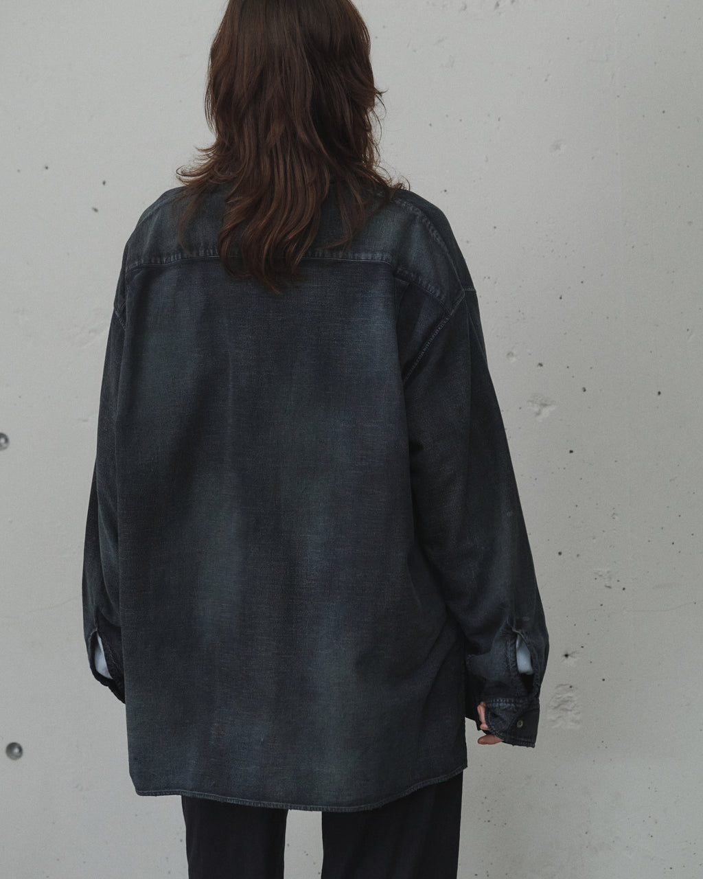 ANCELLM / Brushstroke Aging Shirt (Black)