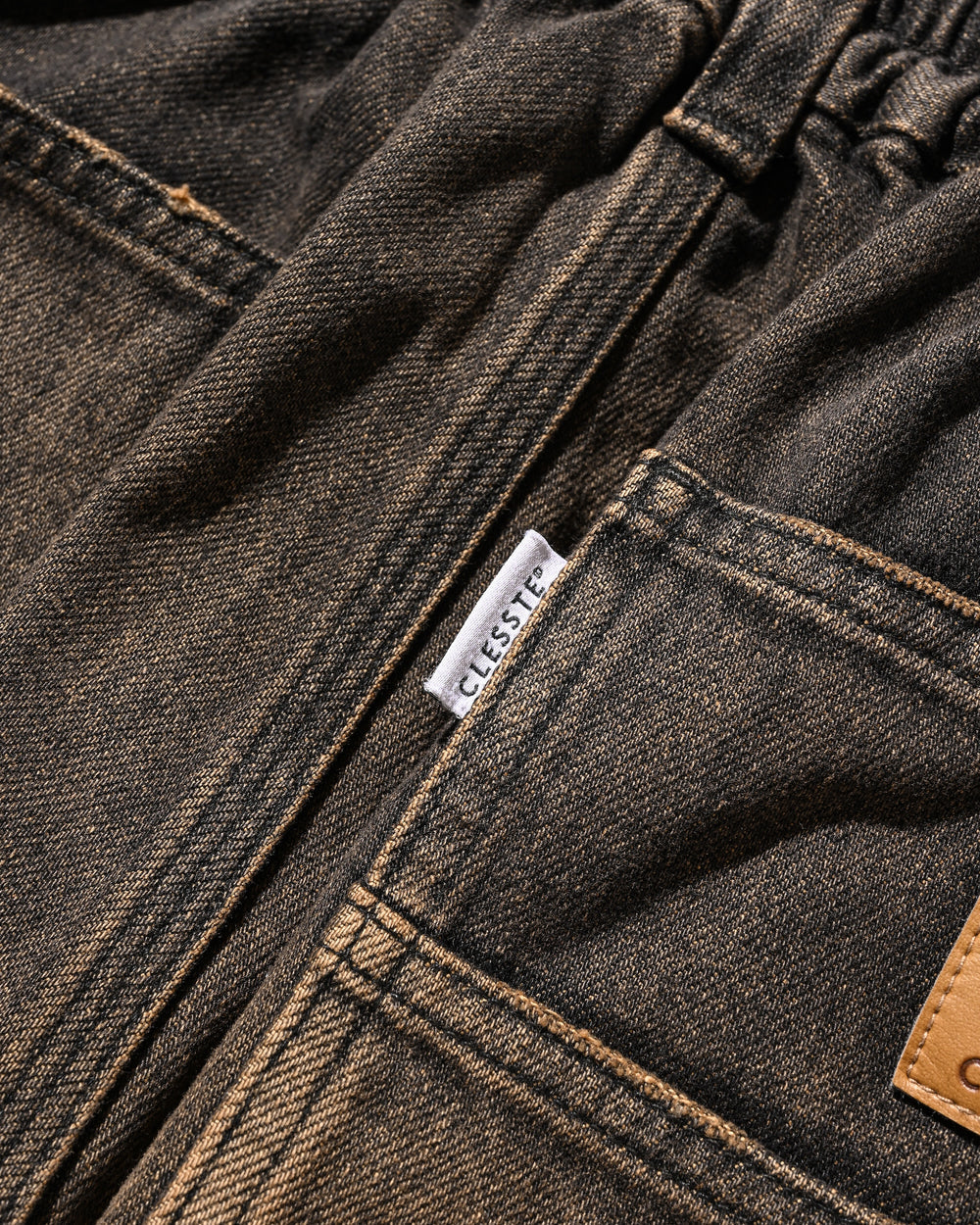 CLESSTE / Vintage Dyed Selvedge Denim Worker Pants  (Vintage Black)