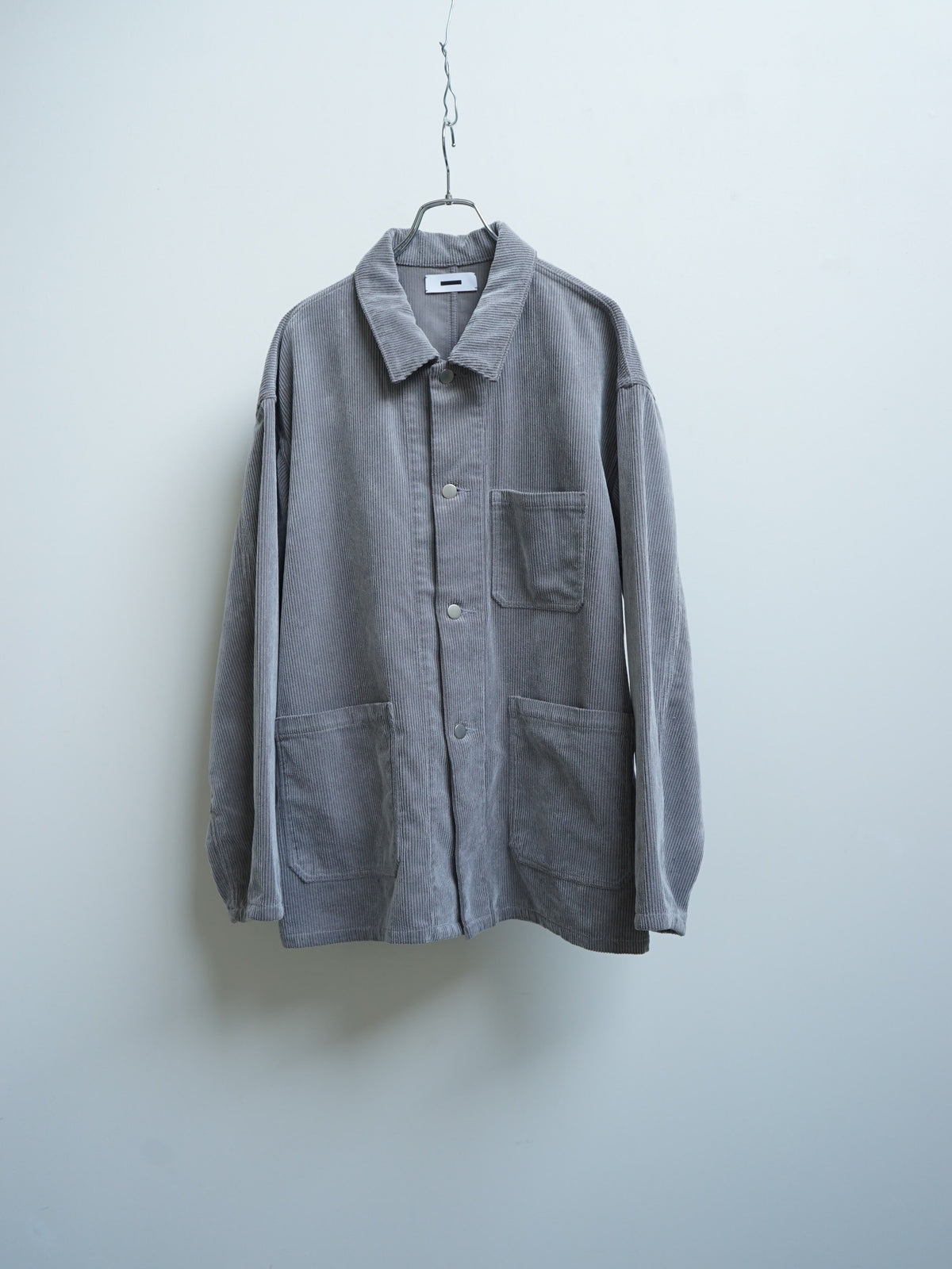 REVERBERATE / Flocky Corduroy Work Jacket (Grey x Off White)