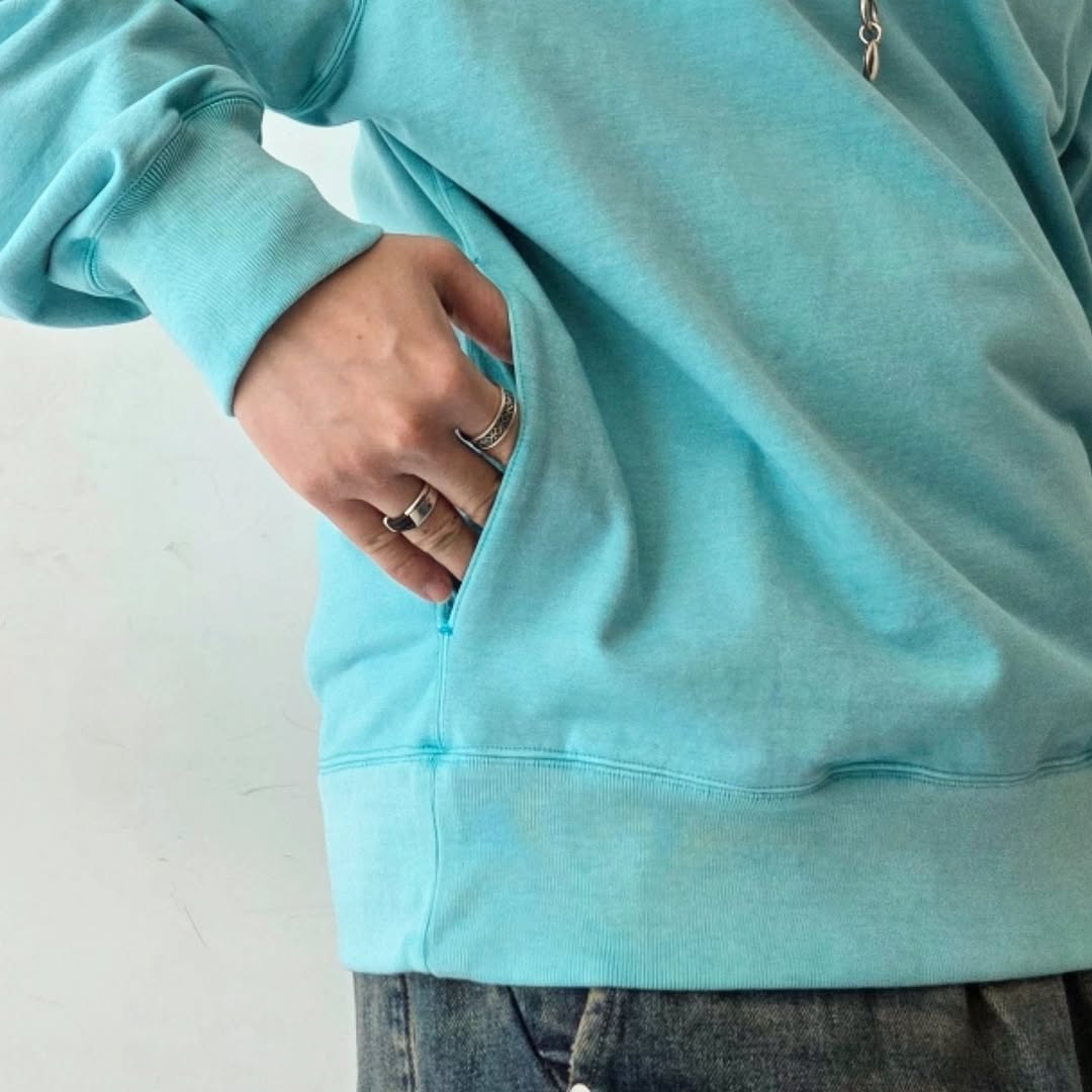 KANEMASA PHIL / 36G Fine Sweat Freedom Sleeve Pullover (Turquoise Pigment)