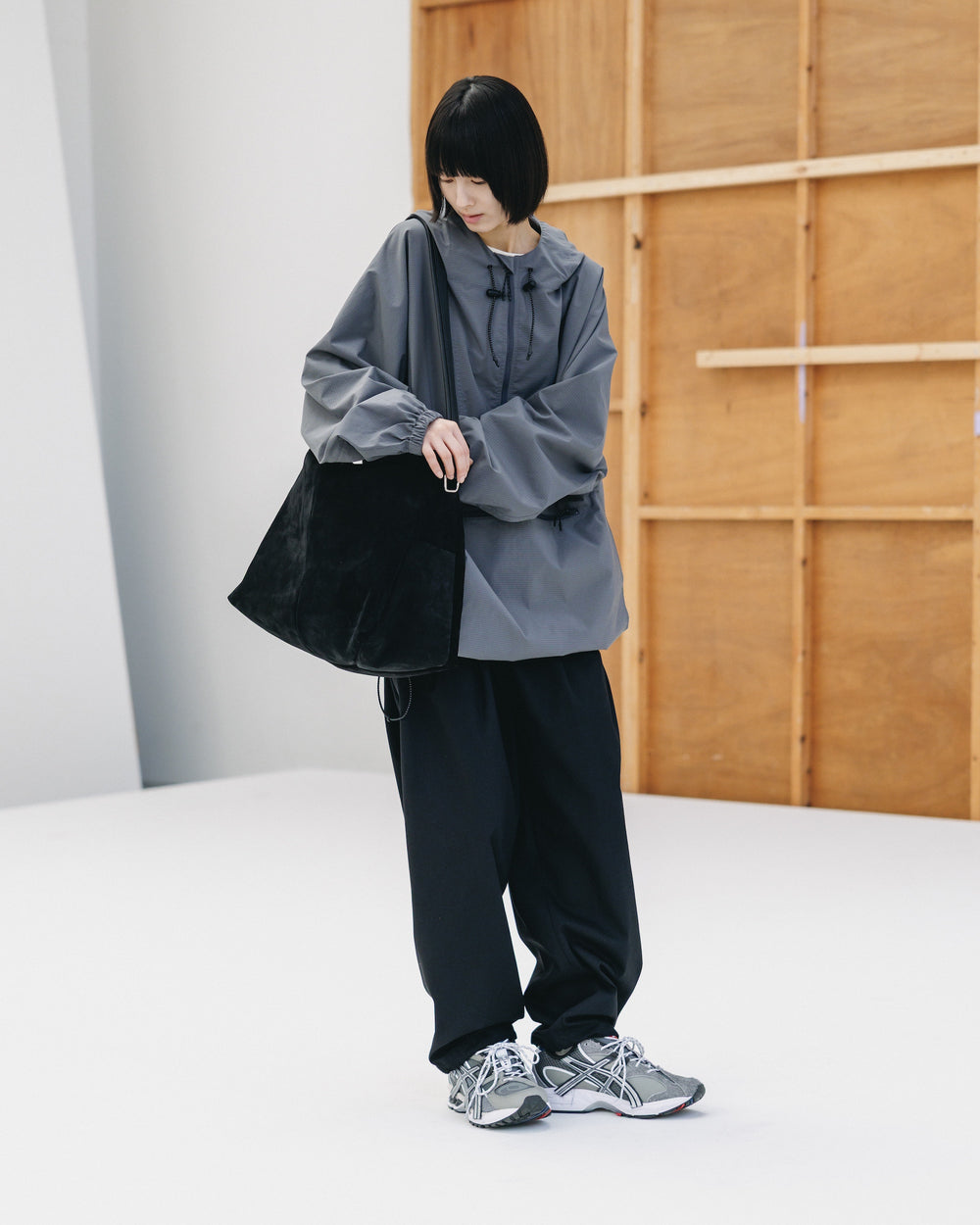 CLESSTE / Packable City Anorak Parka (Gray Mini Graph Check)
