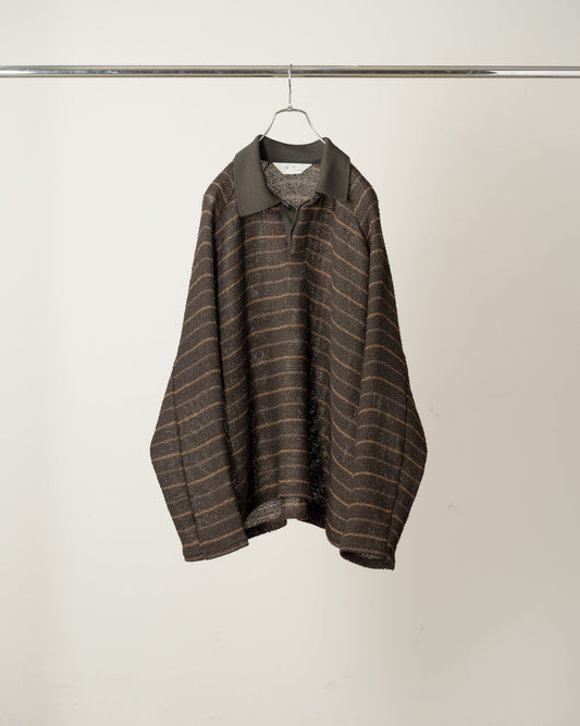 ANCELLM / Cut Border Skipper Shirt (Black)
