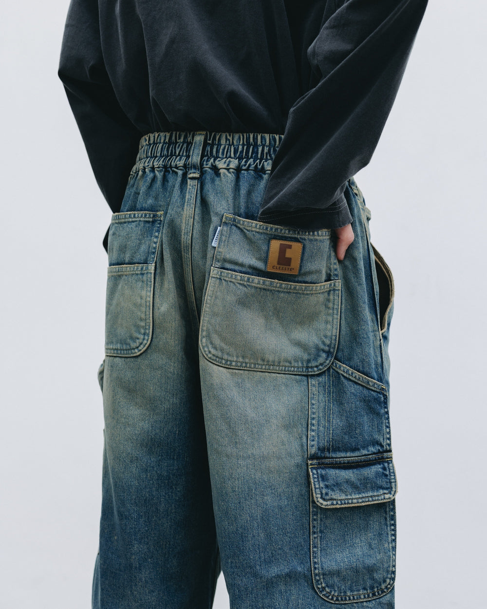 CLESSTE / Vintage Dyed Selvedge Denim Worker Pants (Vintage Indigo)