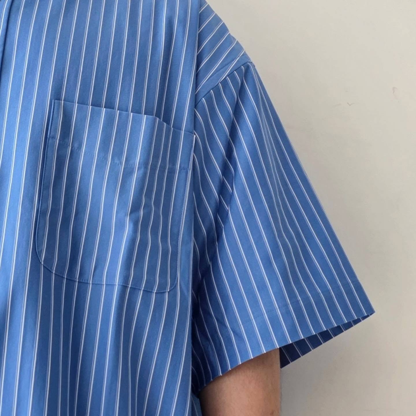 CLESSTE / Thick/Thin Stripe 46G Knit Everyday S/S Shirt (Sax Blue Stripe)