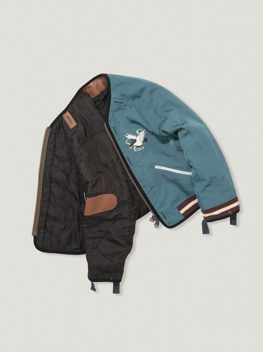 ELEPHANT TRIBAL FABRICS / Reversible Chiba Jan (Sax x Brown)