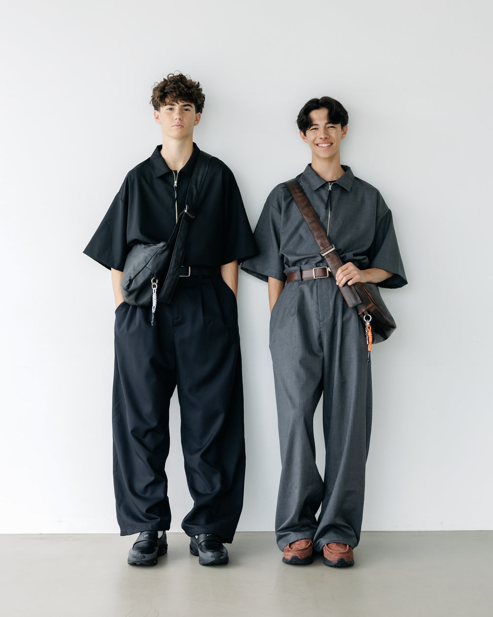CLESSTE / Tropical Wool City S/S Half Zip Shirt (Black)