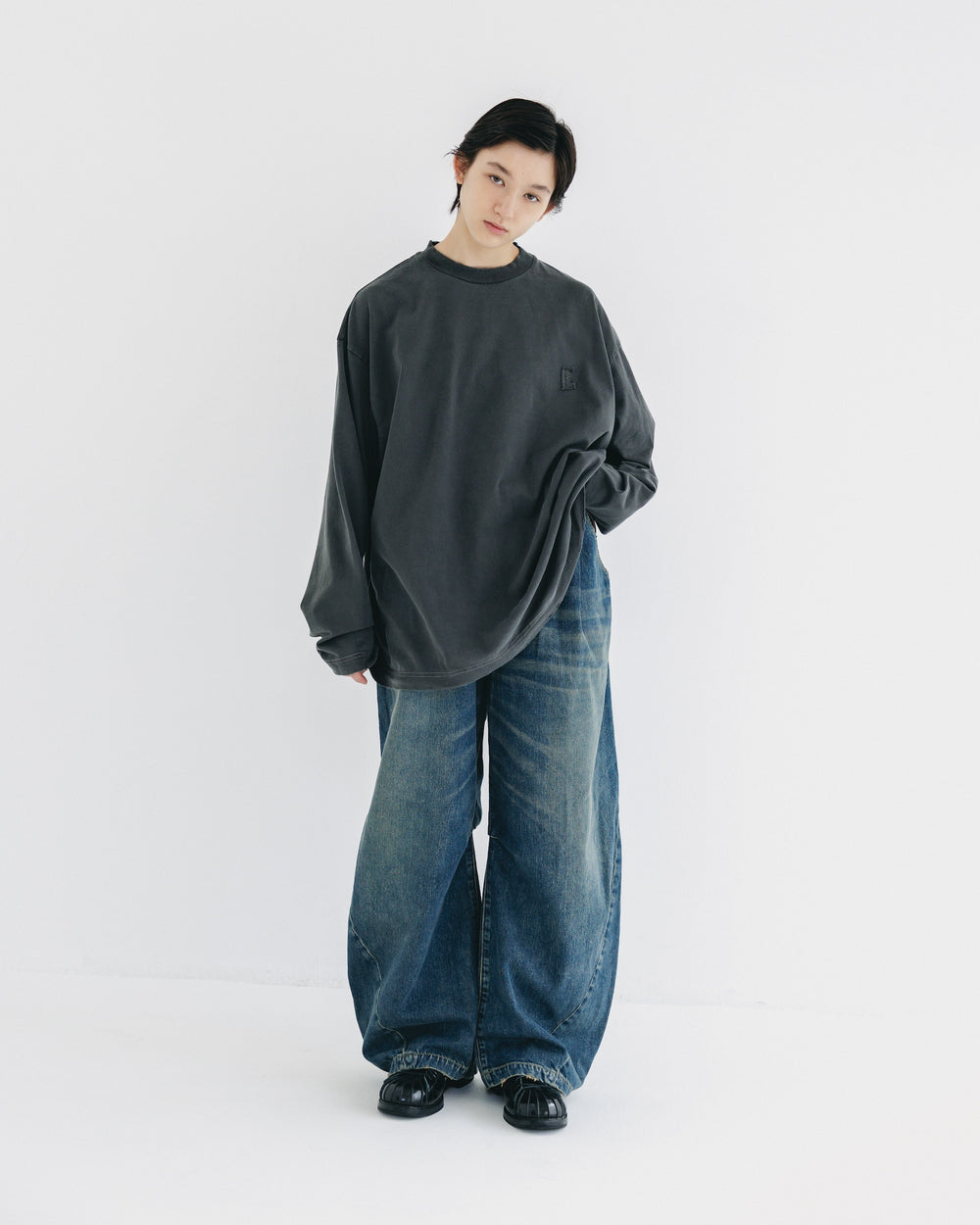 CLESSTE / Vintage Dyed Selvedge Denim Barrel Leg Pants (Vintage Indigo)