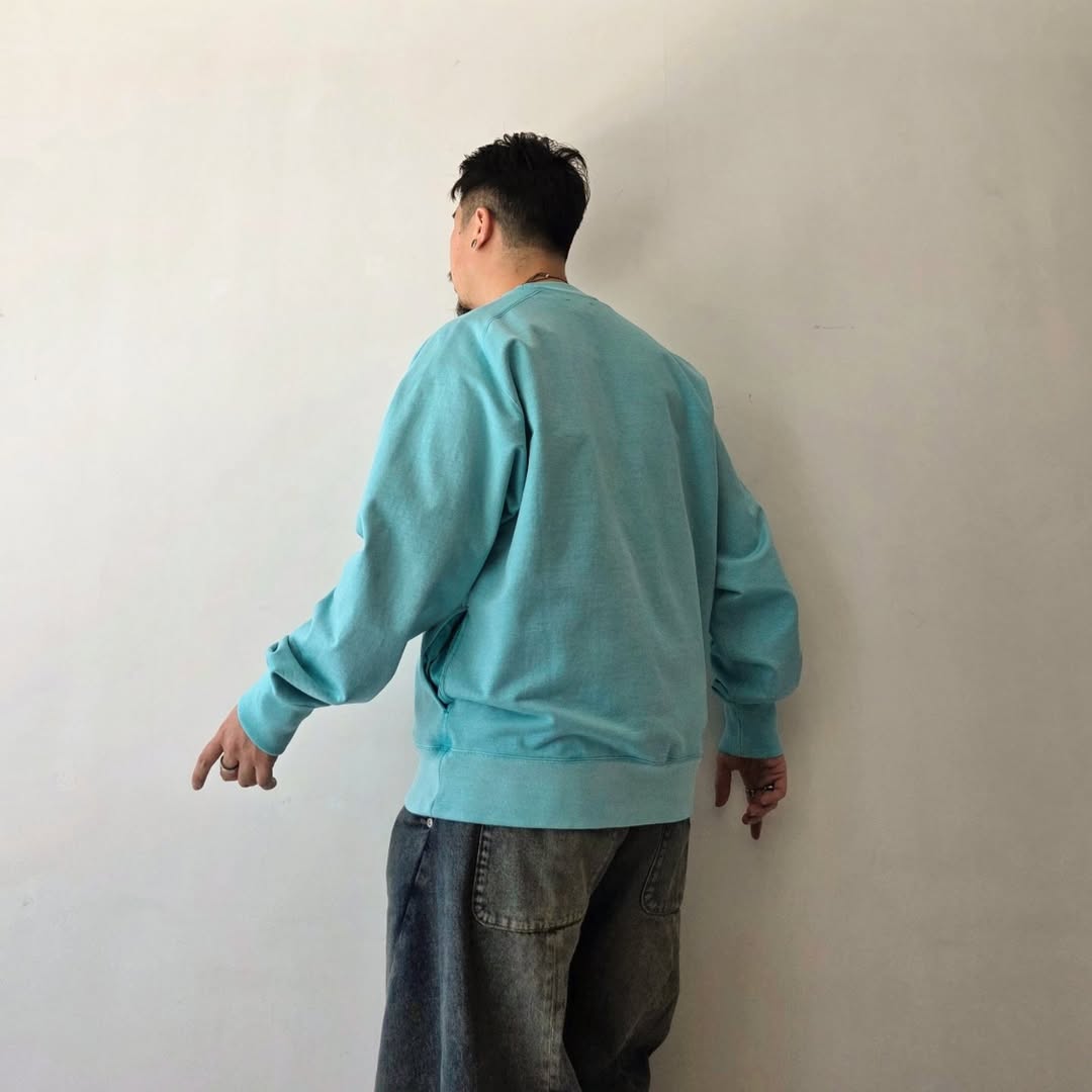 KANEMASA PHIL / 36G Fine Sweat Freedom Sleeve Pullover (Turquoise Pigment)