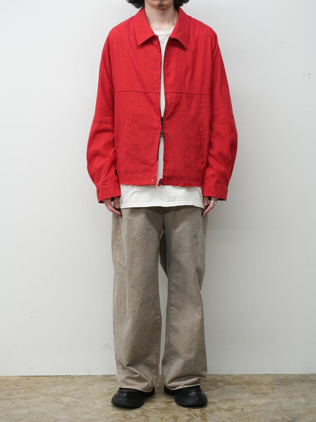 ANCELLM / L/N Zipup Shirt Jacket (Red)