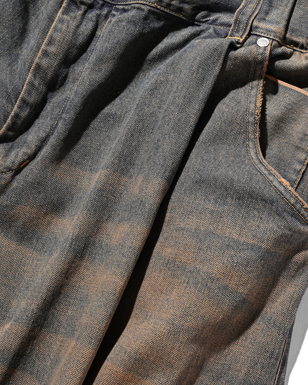 CLESSTE / Vintage Dyed Selvedge Denim Barrel Leg Pants (Vintage Brown)