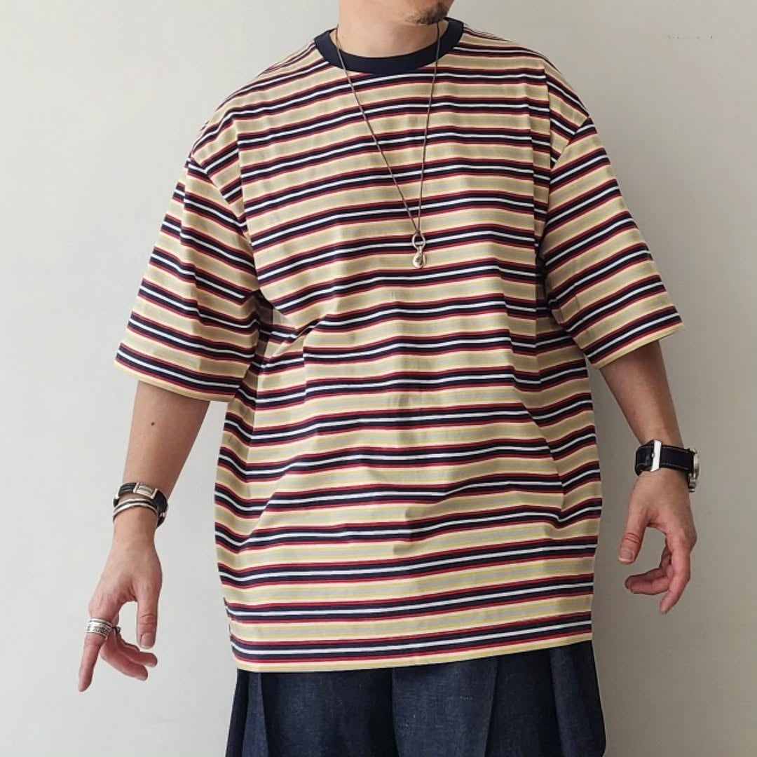 KANEMASA PHIL / 36G Multi Border S/S Tee