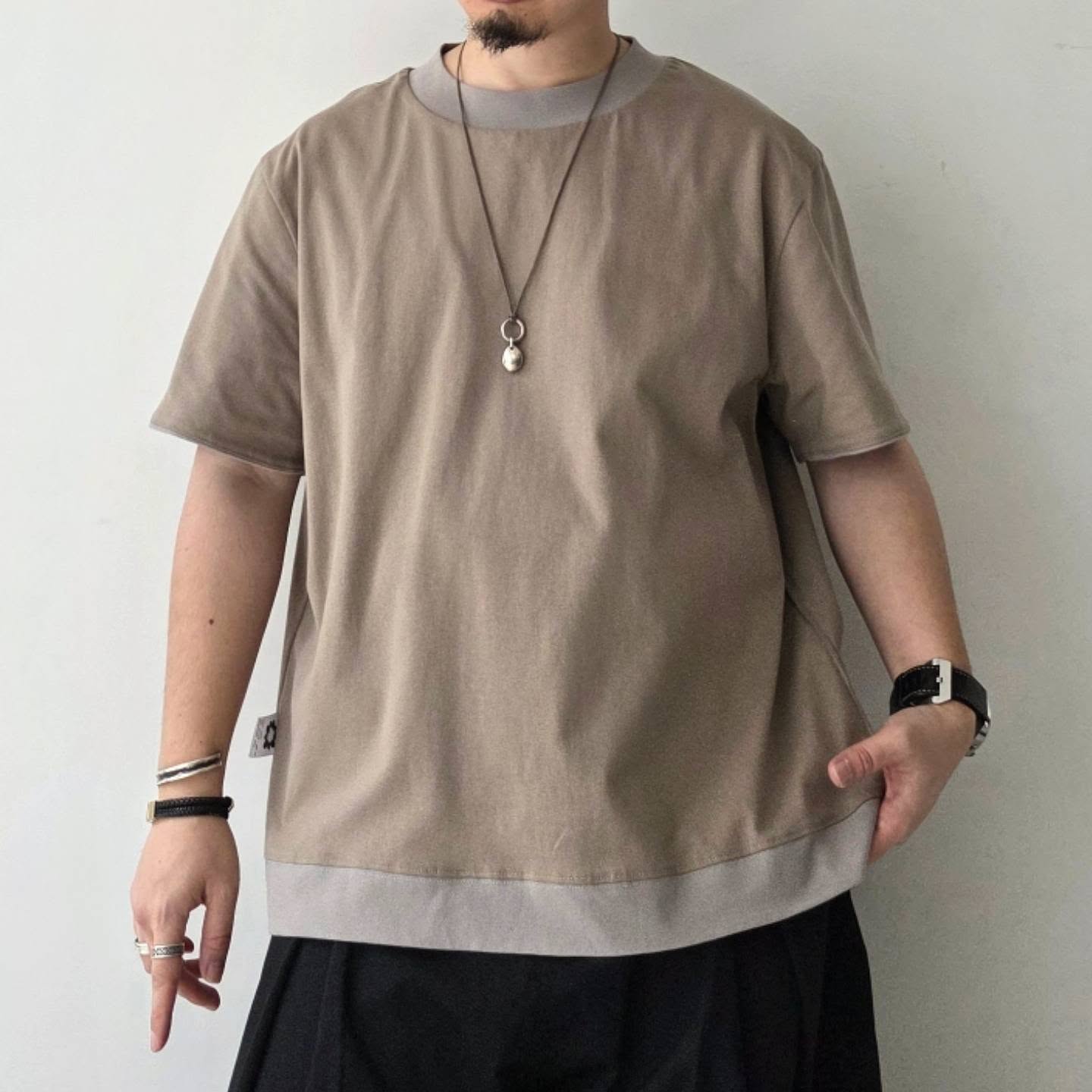 GANDER / Reversible Tee Grey/Beige