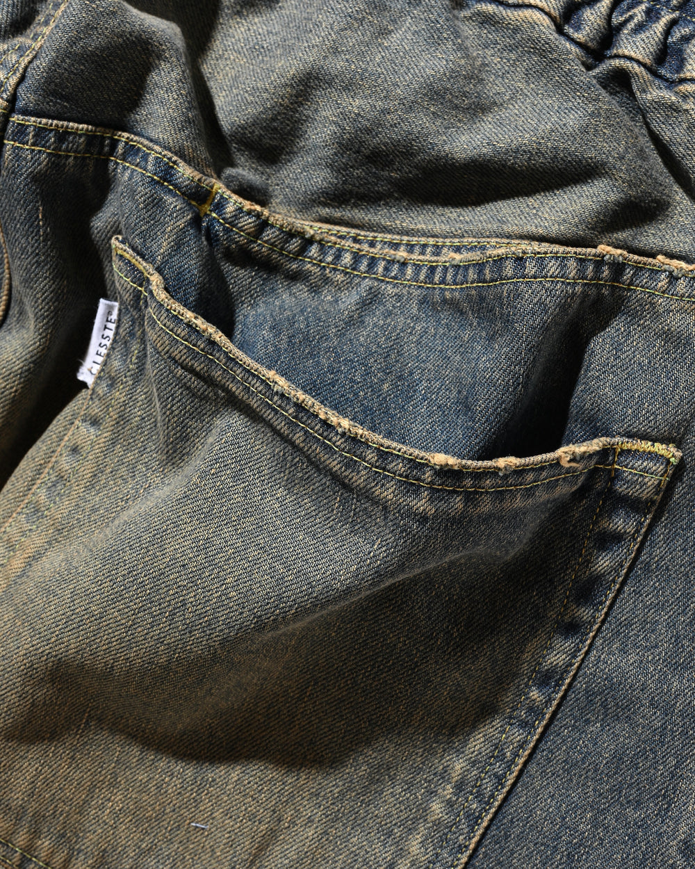 CLESSTE / Vintage Dyed Selvedge Denim Wide Pants (Vintage Brown)