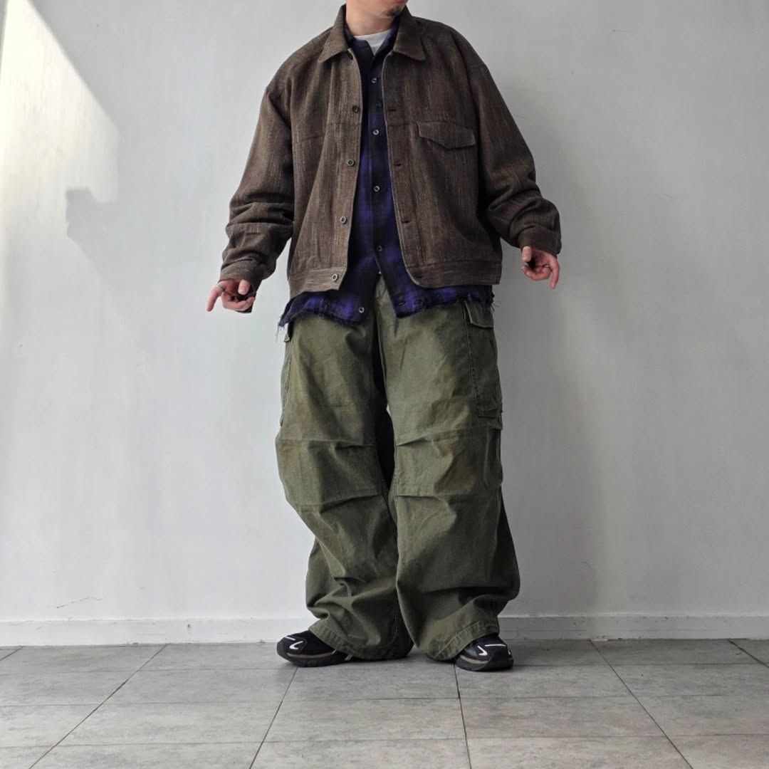 ANCELLM / Melange Wool Work Shirt Blouson (Brown)