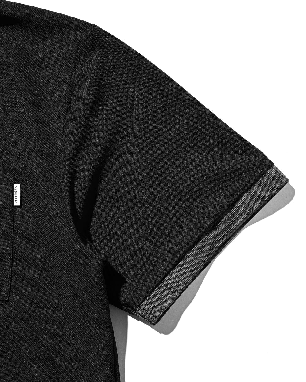CLESSTE / Active City S/S Double Collar Polo Shirt (Black x Gray)