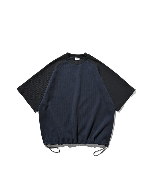 CLESSTE / City Light Thermal Raglan S/S T-Shirt With Drawstrings (Navy x Black)