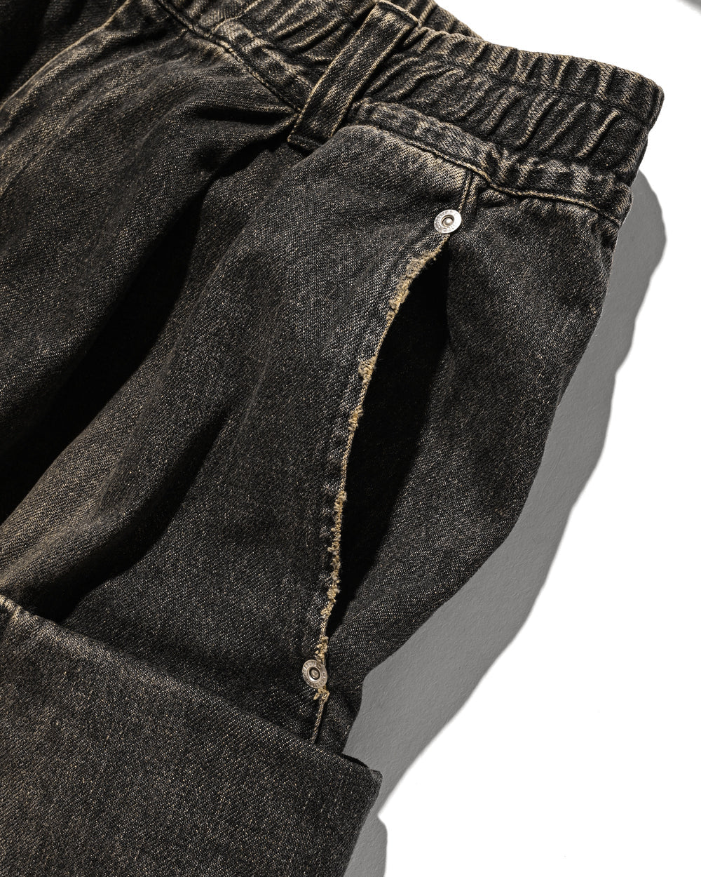 CLESSTE / Vintage Dyed Selvedge Denim City Military Half Pants (Vintage Black)