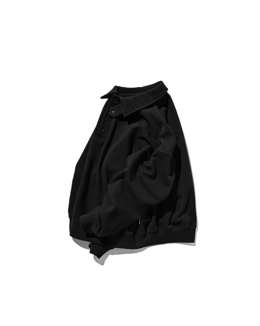 CLESSTE / Half Snap Sweat Shirt (Black)