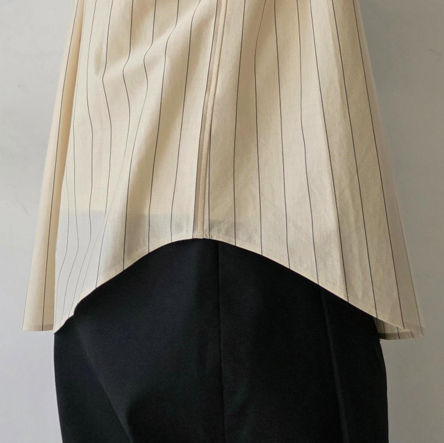 KANEMASA PHIL / 46G Atmosphere Stripe Shirt (Beige Navy)