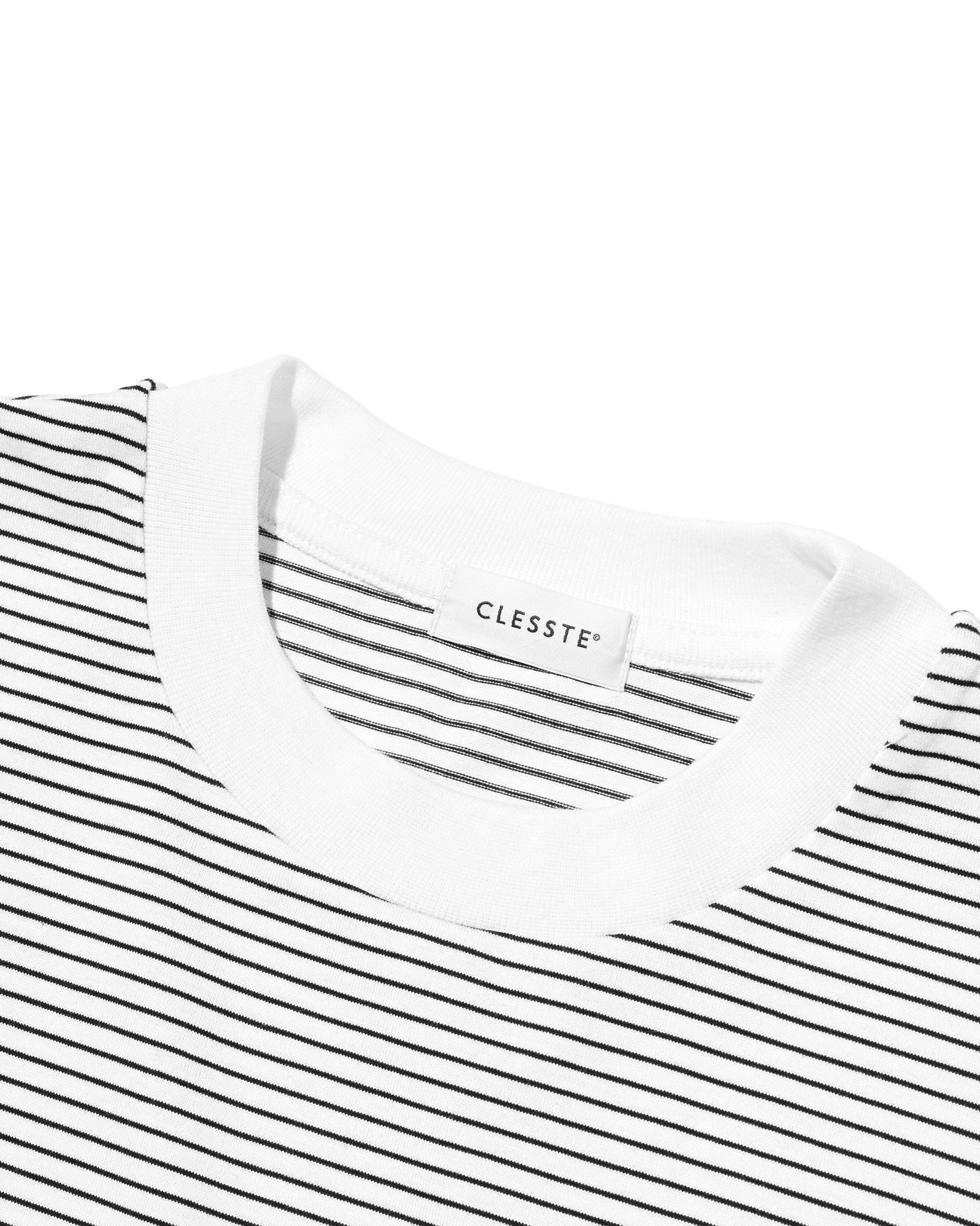 CLESSTE / 'C x Concept' Striped S/S T-Shirt With Drawstrings (White x Black)