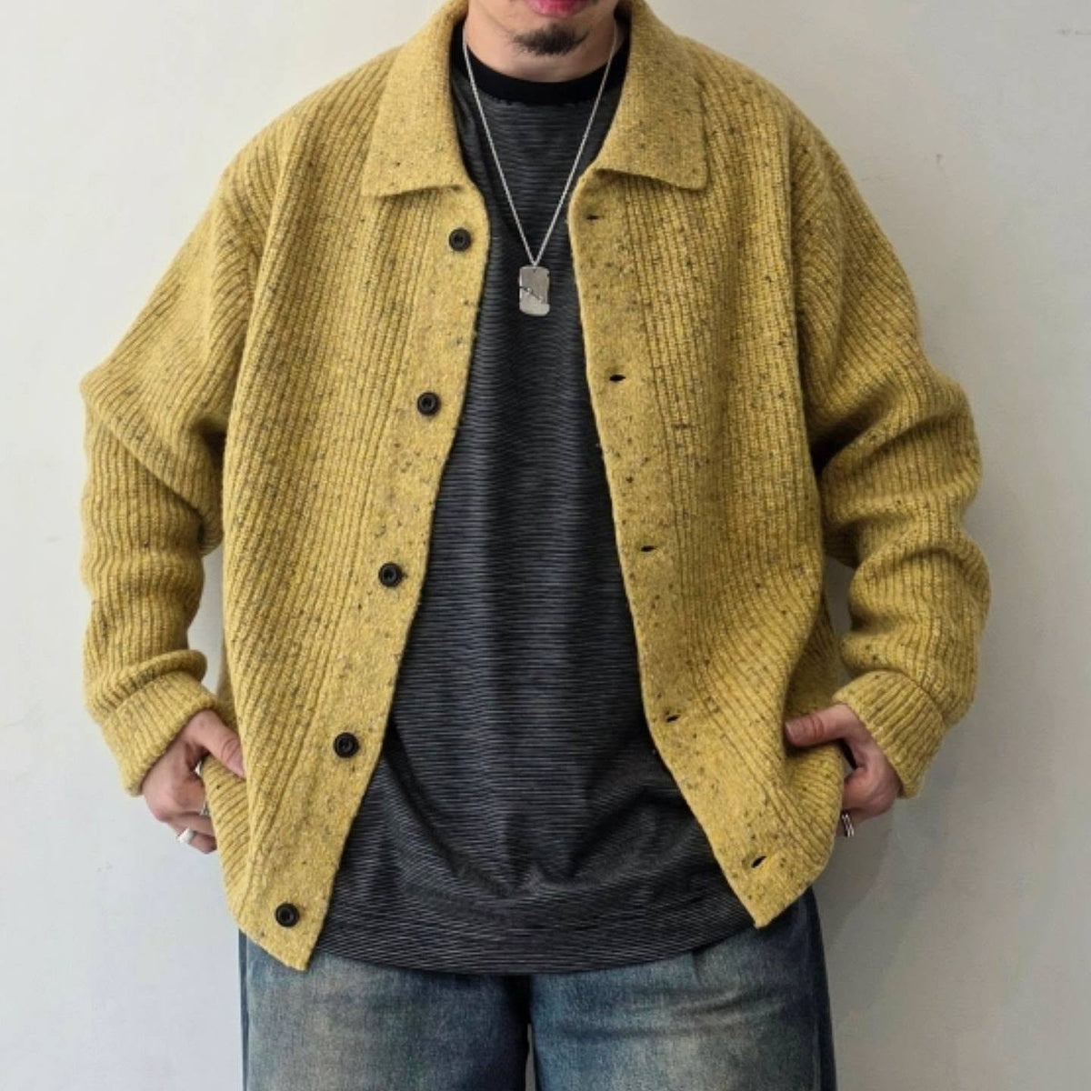 SAGE NATION / Wiral Cardigan - Speckled Mustard