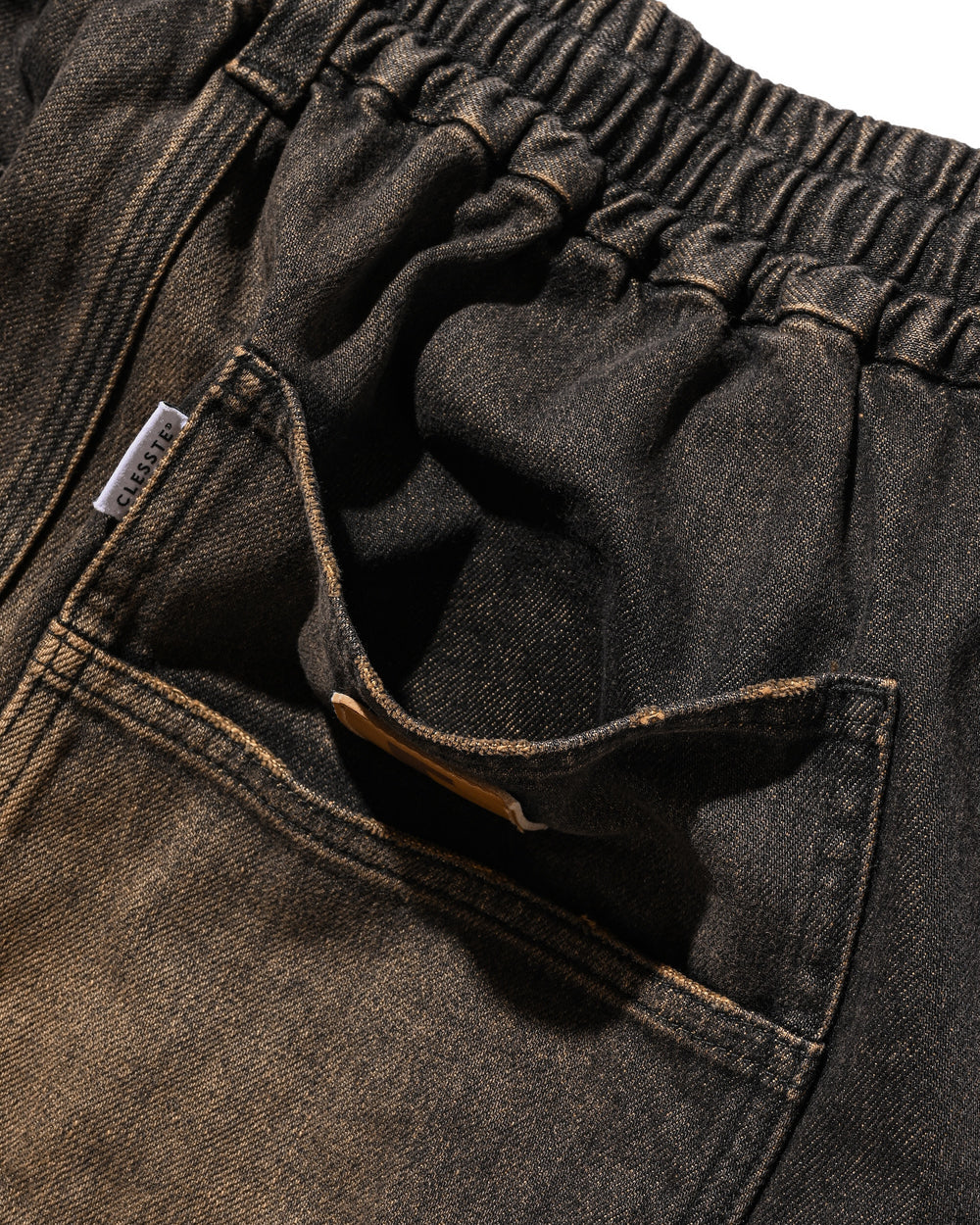 CLESSTE / Vintage Dyed Selvedge Denim Worker Pants  (Vintage Black)