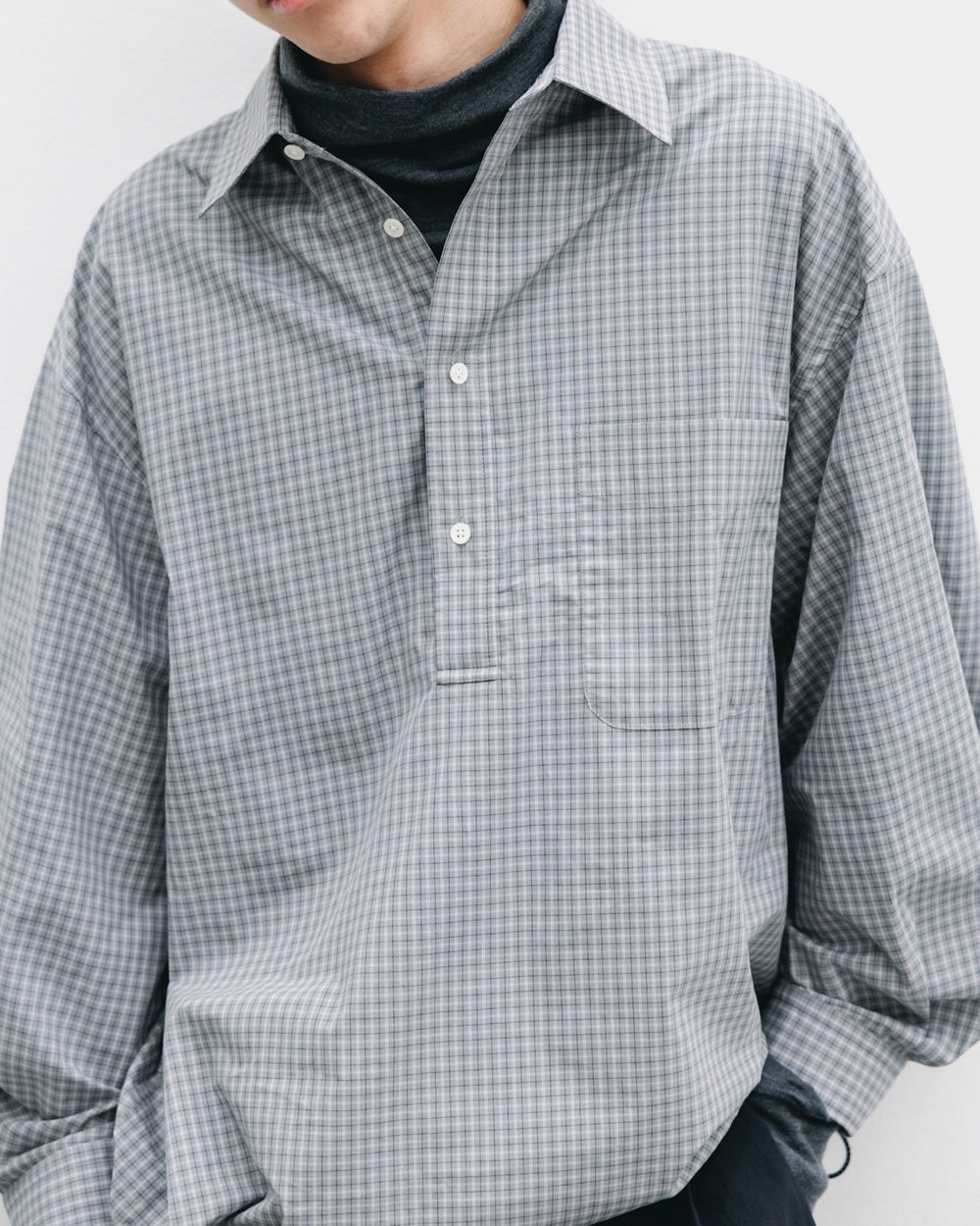 CLESSTE / Mini Plaid L/S Pullover Shirt (Gray)