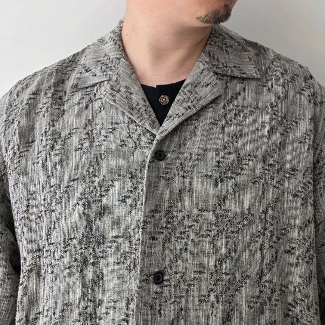 SABY / Lapel Shirts - Bishu Japan Cotton Linen Jacquard FAB -