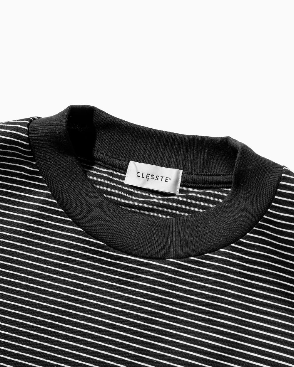 CLESSTE / 'C' Striped Massive T-Shirt With Drawstrings (Black x White)