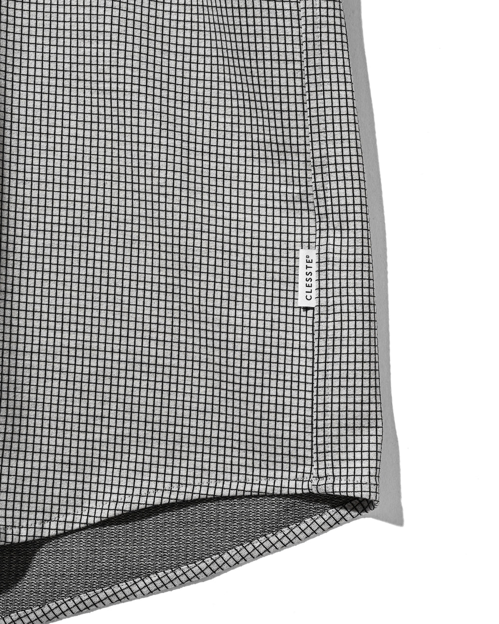 CLESSTE / Mini Grid Check 36G Knit Everyday S/S Shirt (White x Black)