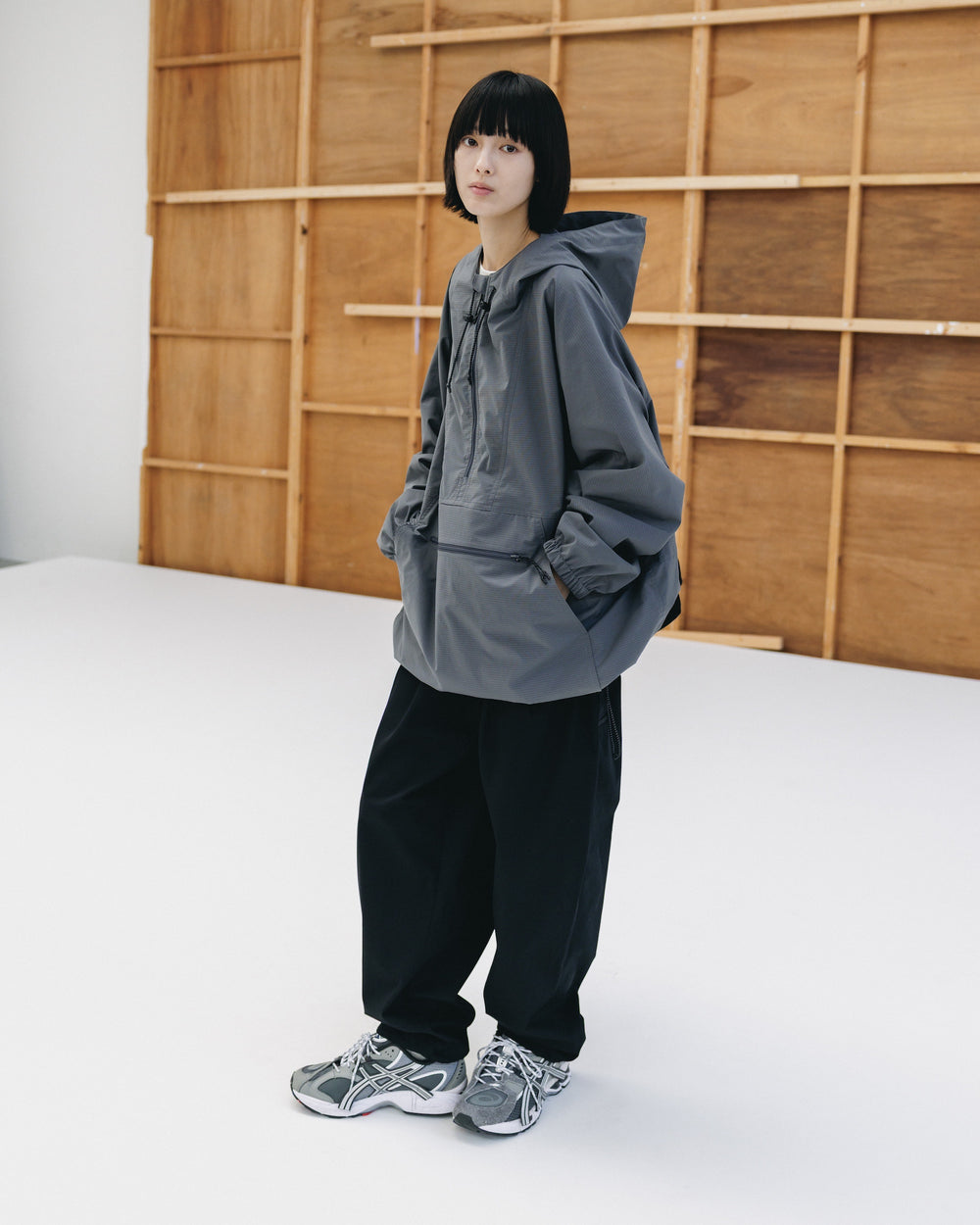 CLESSTE / Packable City Anorak Parka (Gray Mini Graph Check)