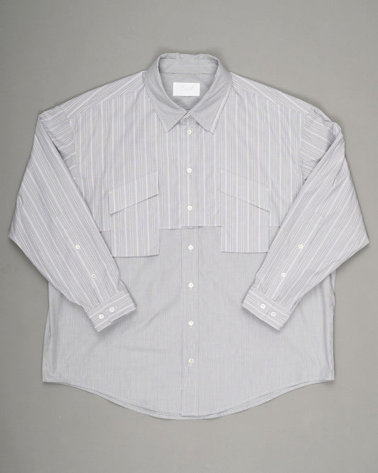 RICH I / Layered Shirt (Gray Stripe)