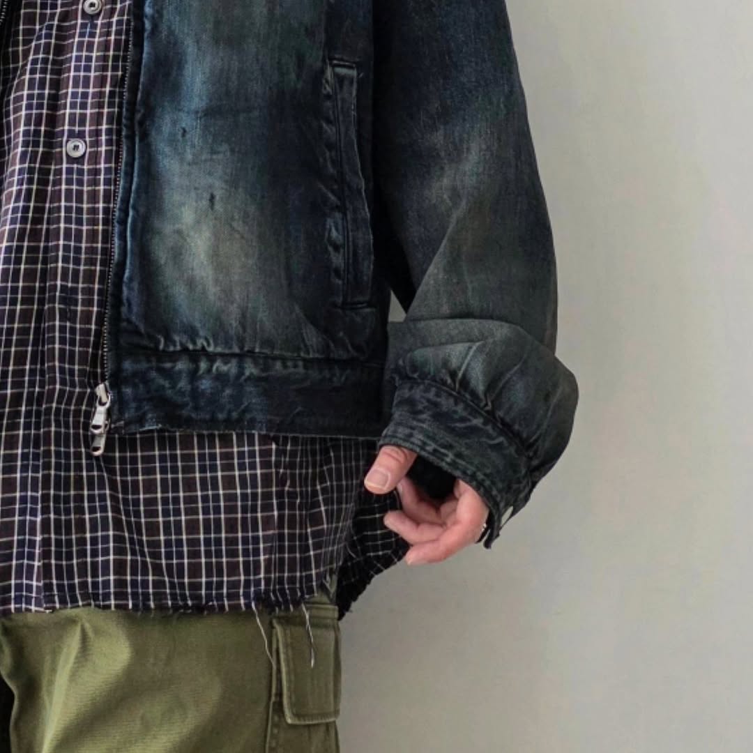 ANCELLM / Denim Zipup Jacket (Black)