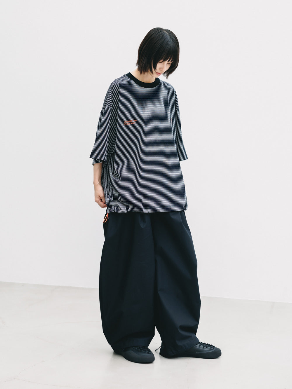 CLESSTE / 'C x Concept' Striped S/S T-Shirt With Drawstrings (Black x White)