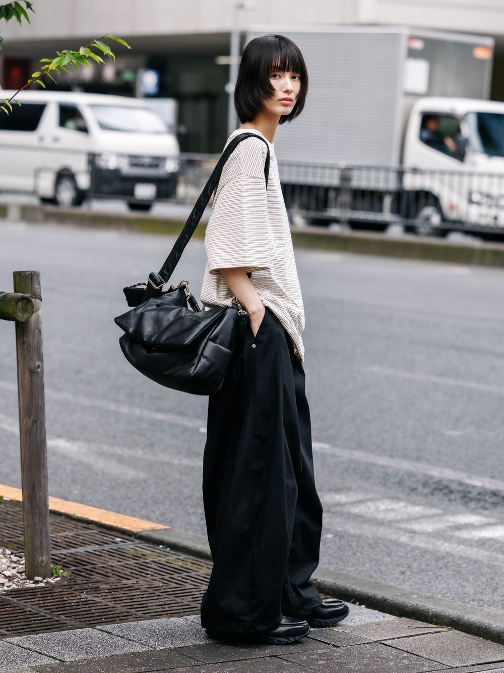 CLESSTE / Leather Padded Flap Holiday Bag