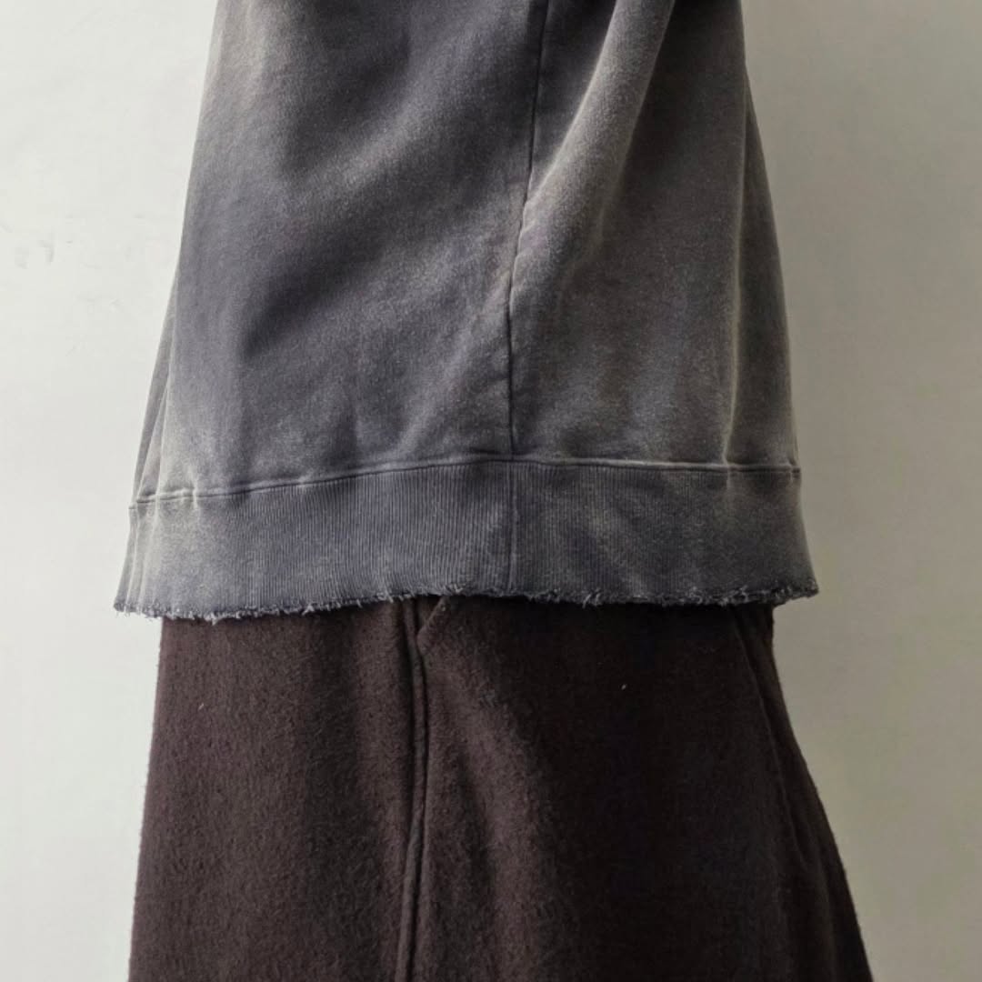 ANCELLM / Unevenness Sweat Shirt (Black)