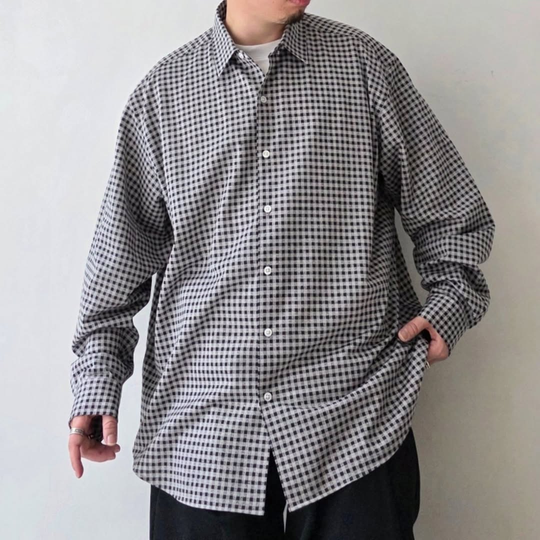KANEMASA PHIL / 36g Atmosphere Check Shirt (Davos White)