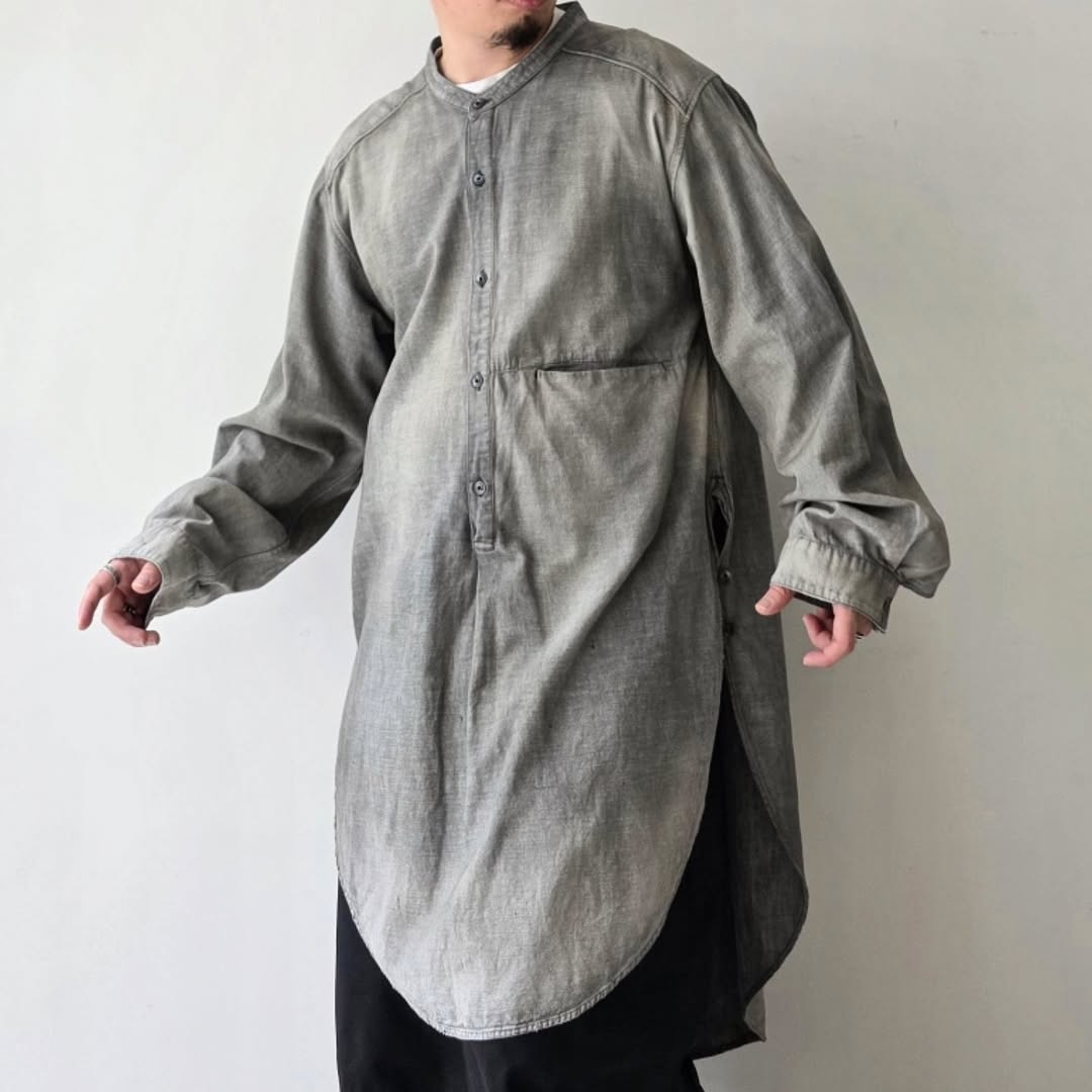 ANCELLM / Chambray Long Shirt Dress (Black)