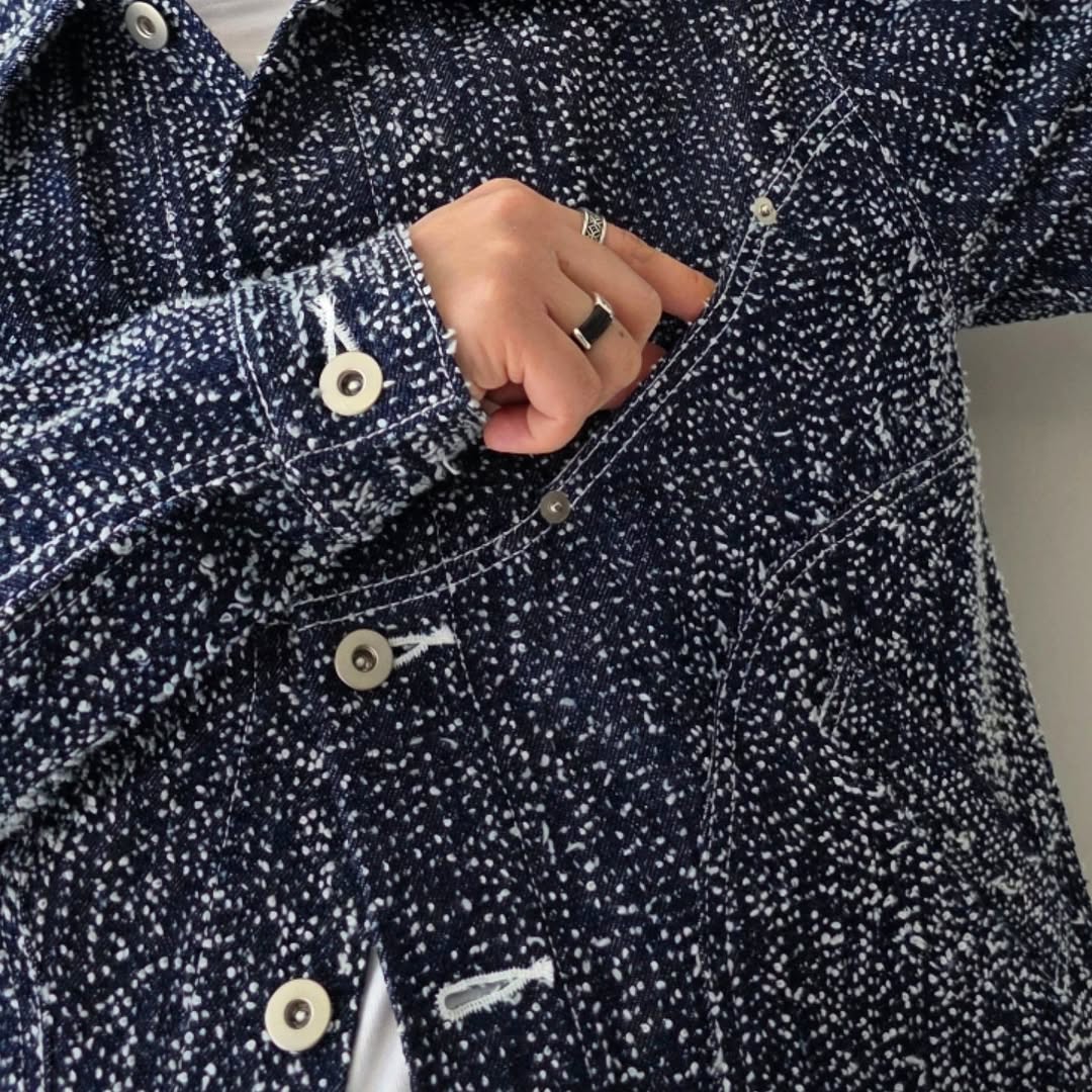 SAGE NATION / Denim Jiji Jacket - Indigo Snow Nep