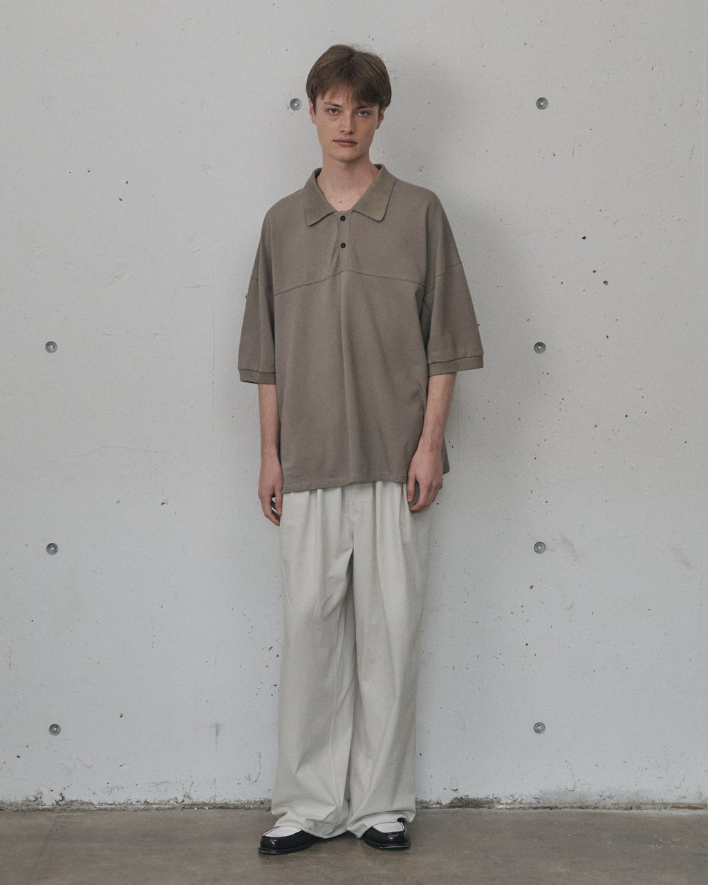 ANCELLM / Football S/S Polo (Greige)