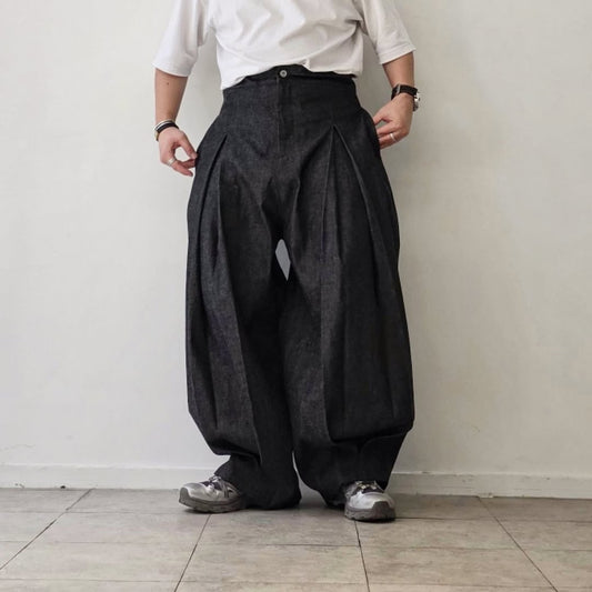 SAGE NATION / Box Pleat Trouser Denim - Raw Black