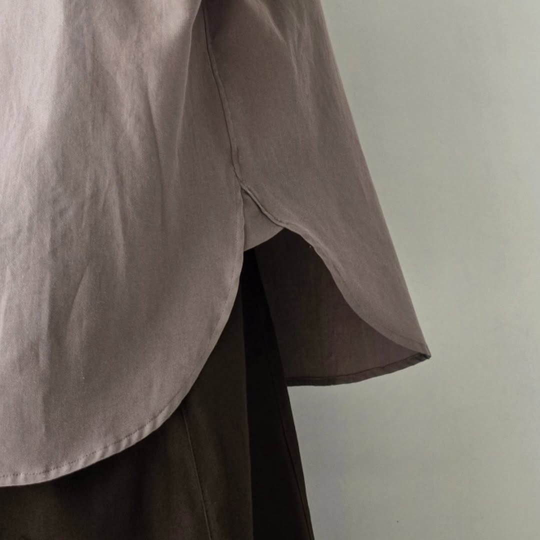 BLANC YM / Soft Oxford Half Shirts (Beige)
