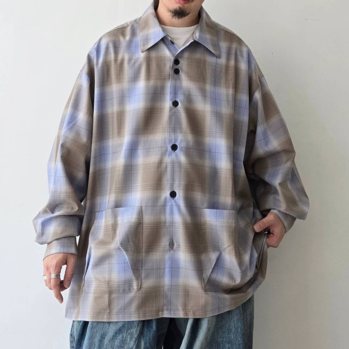 SHINYAKOZUKA / Roomy Shirt (Issue#9)(Blue And Brown Palette)