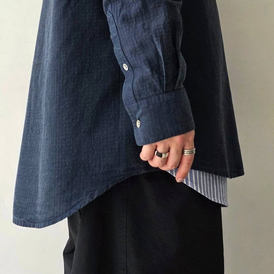 NOMAT / Skipper Shirt Silk Cotton Ripstop (Navy)