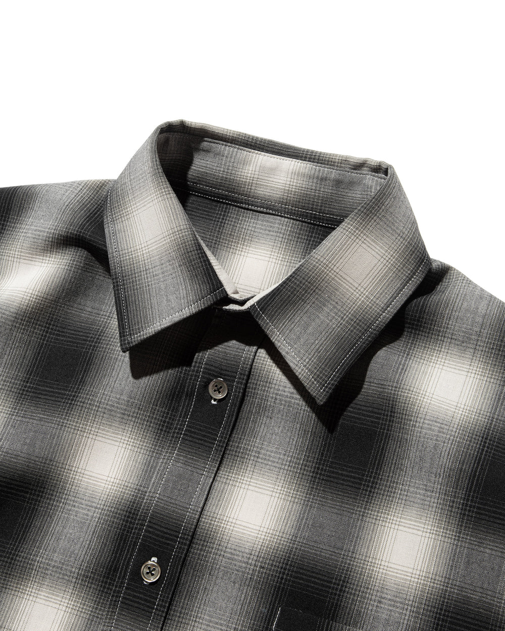 CLESSTE / Ombre Check Classic City S/S Shirt (Black)