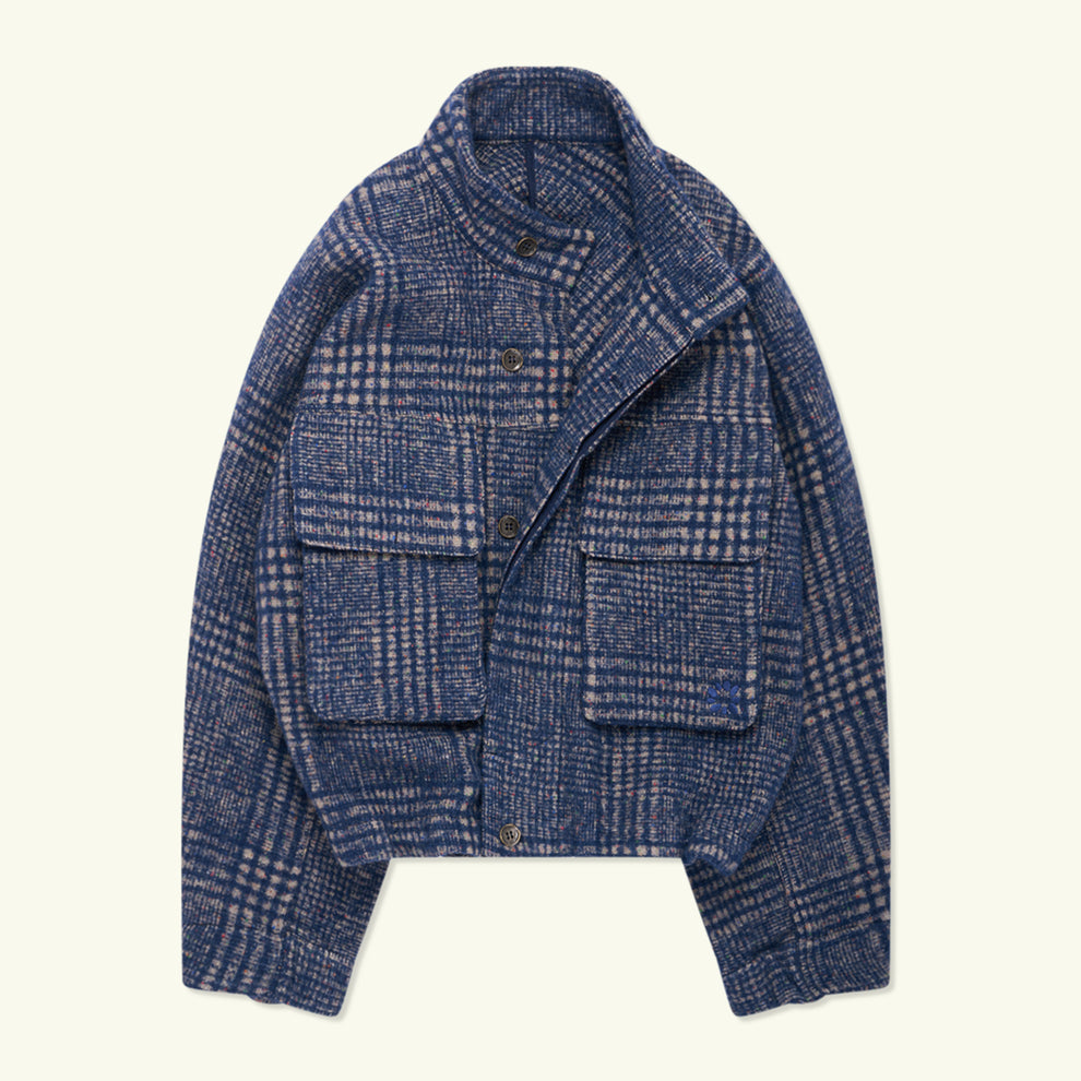 GANDER / Wool Peveril Jacket (Blue Check)
