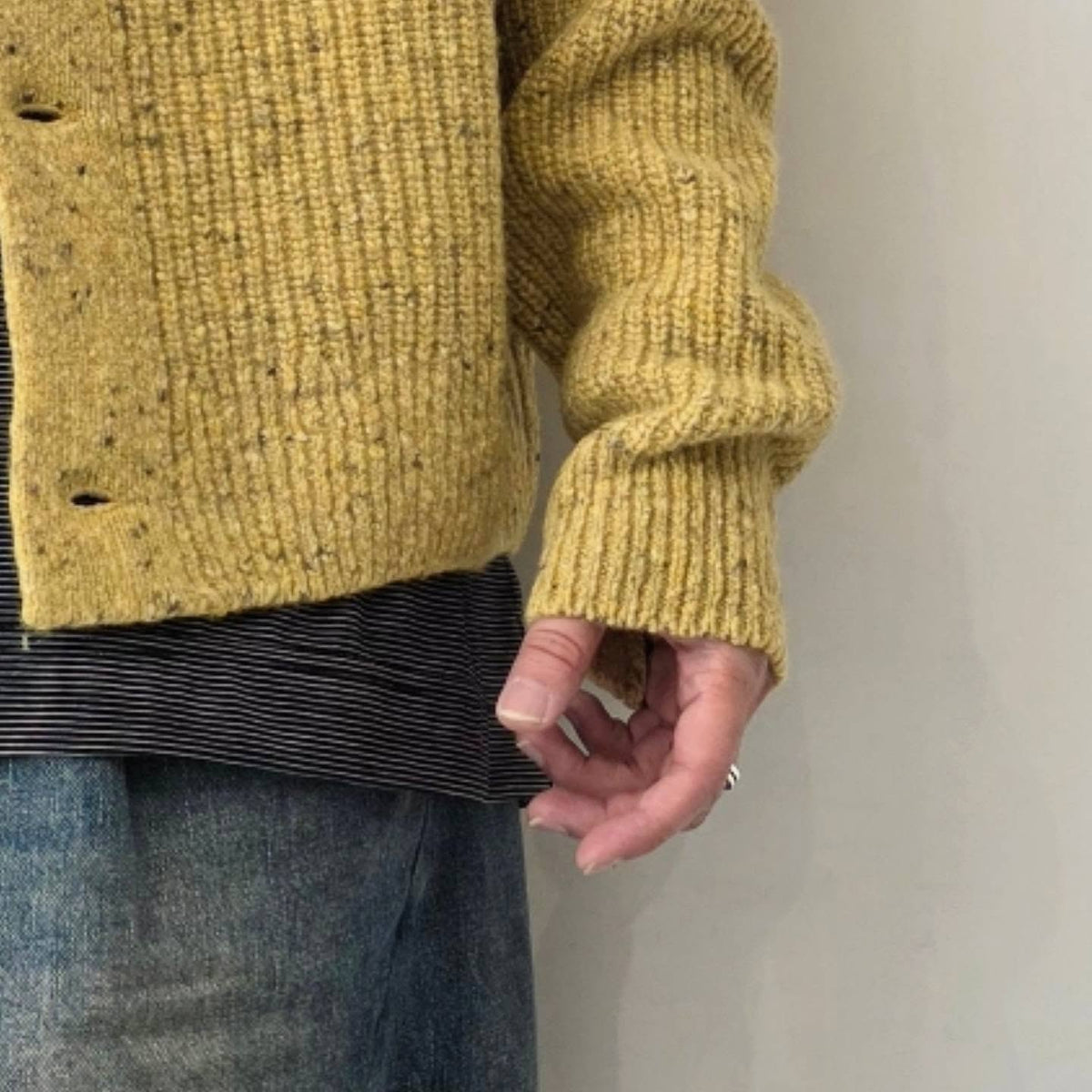 SAGE NATION / Wiral Cardigan - Speckled Mustard