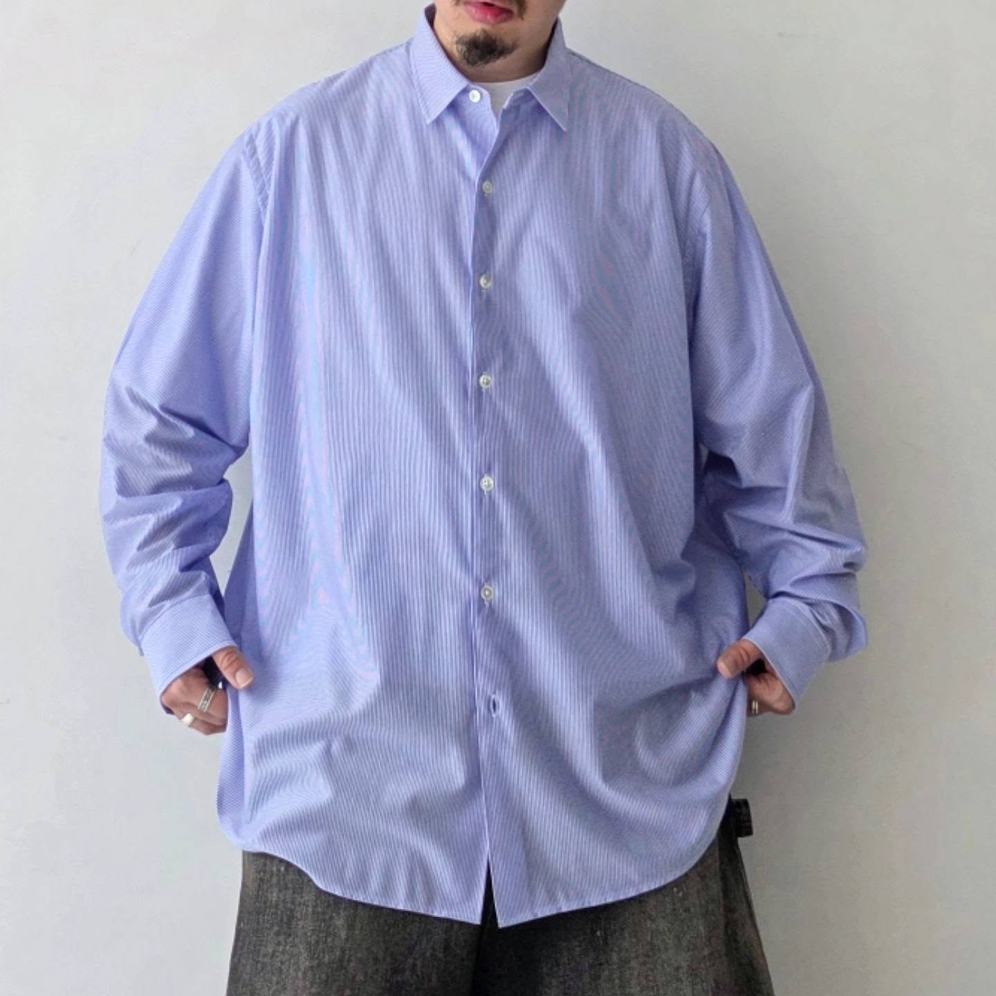 KANEMASA PHIL / 46G Atmosphere Stripe Shirt (Blue)